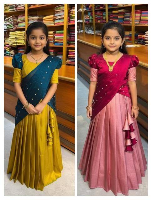 kids elegent lehenga softy silk Surat wholesale kids clothing suppliers